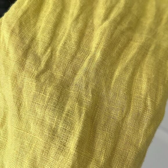 European linen chartreuse straight leg pants - Picture 7 of 7